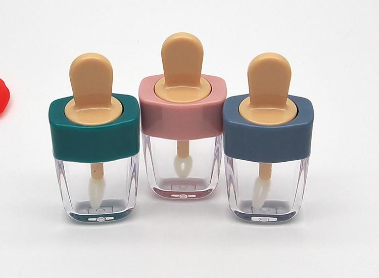 6ml Spot Five-Color Ice Cream Lip Glaze Tube Empty Tube Cute Little Ice Cream Popsicle Lip Gloss Empty Tube Dispensing Bottle