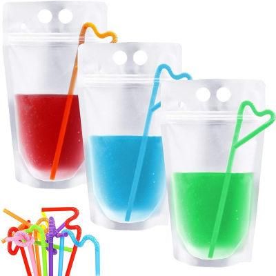 Clear Transparent Plastic Stand up Packaging Soft Drink Bag with Spout