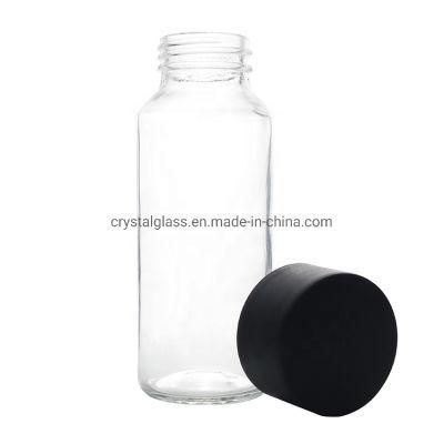 Cylinder 200ml 300ml 350ml Straight Frosted Glass Water Drinking Bottle with Plastic Cap