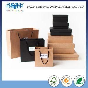 Black Rope Handle Wedding Gift Packaging Paper Box and Bag