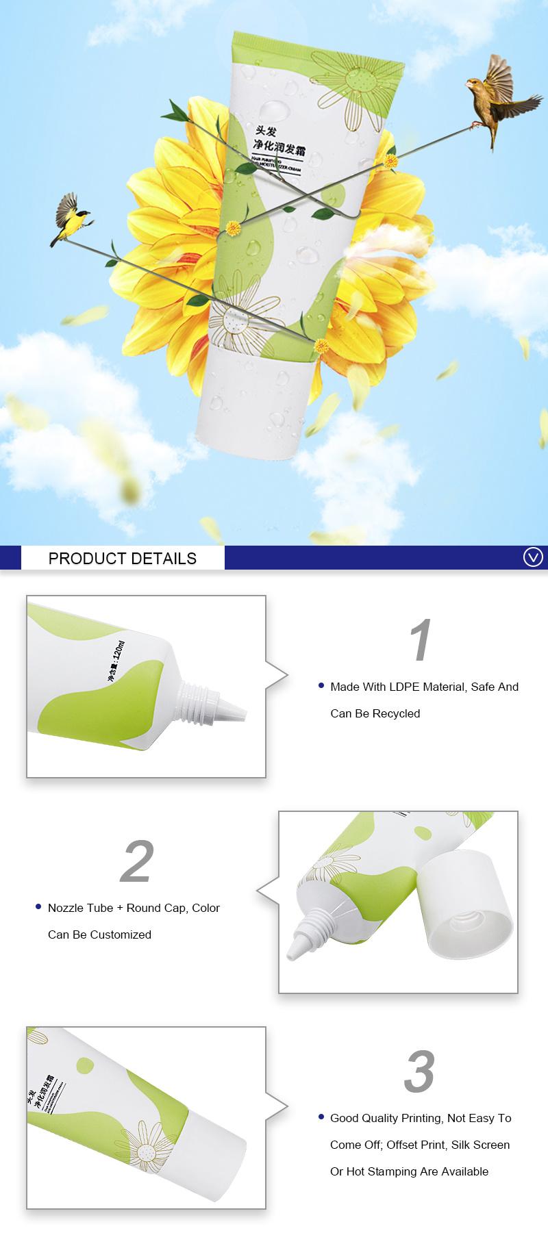 Factory Matte White PE Plastic Face Wash Squeeze Cream Tube