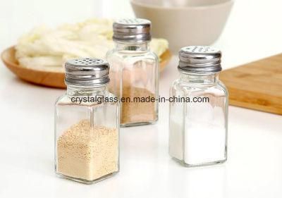 Wholesale Lead Free Kitchen Use Square Condiment Glass Bottle 100ml