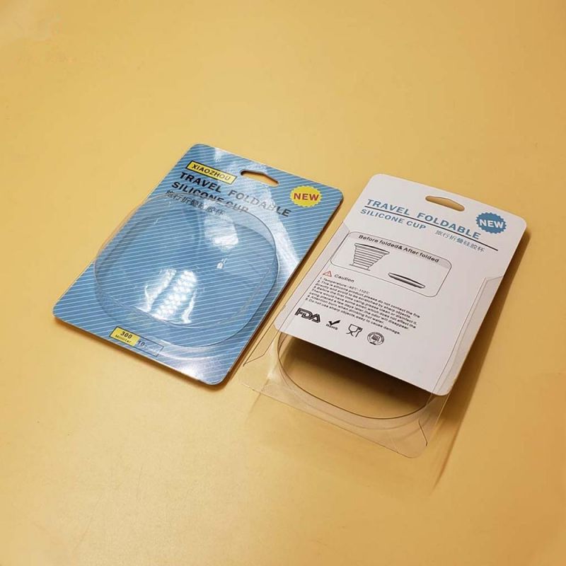 customs plastic slide blister package with paper card