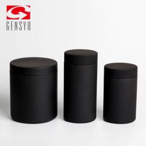 High Quality Plastic Wide Mouth Black Soft Touch Powder Bottles