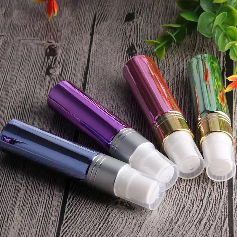 Portable 10ml Refillable UV Coated Bottle Plastic Pressed Pump Spray Bottle Liquid Container Mini Travel Refillable Bottles