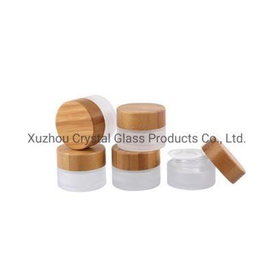 50g Glass Cosmetic Cream Jar/Container Cosmetic Packaging with Bamboo Cap