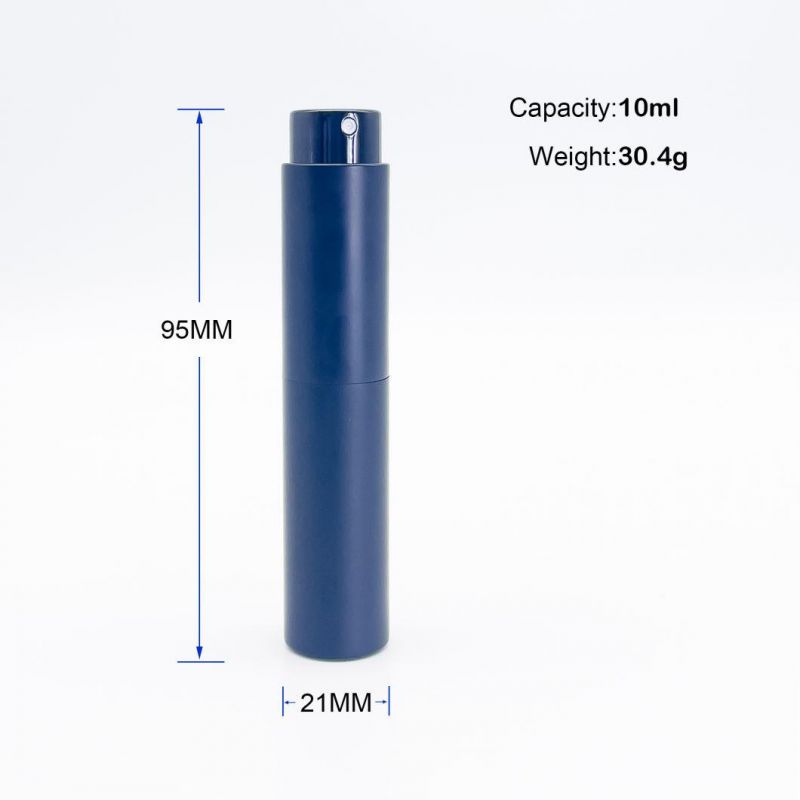 Aluminum Perfume Atomizer with Inner Glass Bottle
