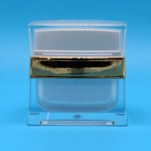 Golden Acrylic Bottle and Jar, 50g Skin Care Bottle Packaging