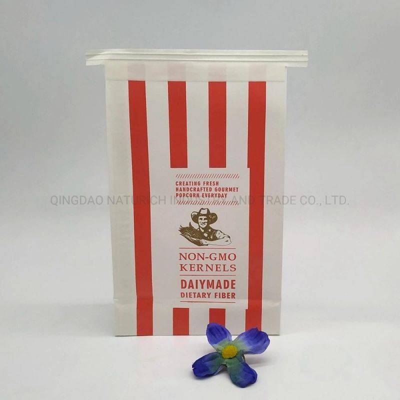 Eco Friendly Side Gusset with Clear Window 1 Lb 1/2 Lb Kraft Paper Tin Tie Popcorn Bags for Food Packaging