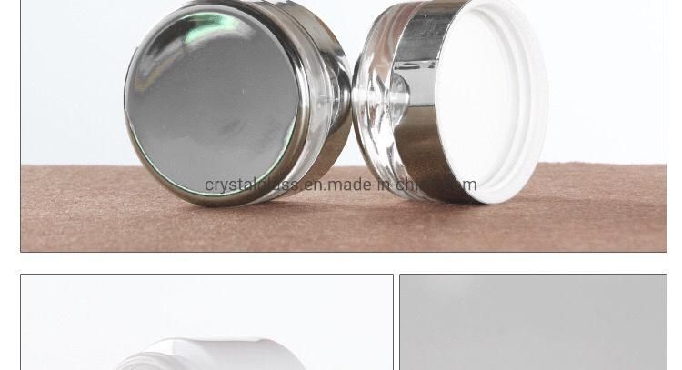 Luxury White Glass Cosmetic Jars for Makeup Cream