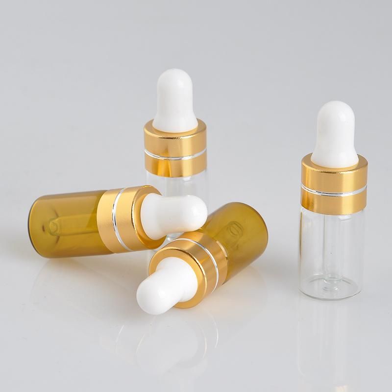 Wholesale 1PC 3ml Glass Bottle with Pure Dropper Perfume Sample Tubes for Essential Oil New Reagent Pipette Refillable Bottle