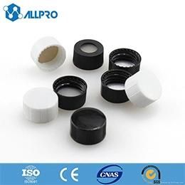 15mm Black Open Top Cap with PTFE Silicone Septa for 15-425