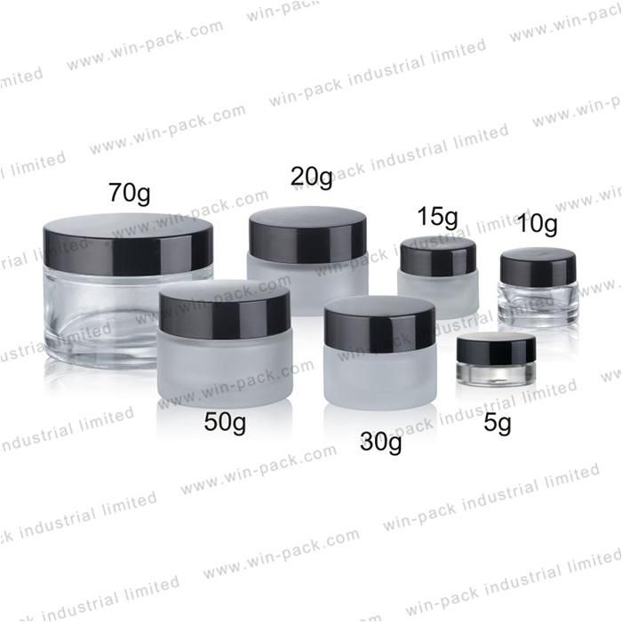 Winpack Manufacturer Sale Glass Lotion Bottle Frosted Round Small Metal Cap Bottle