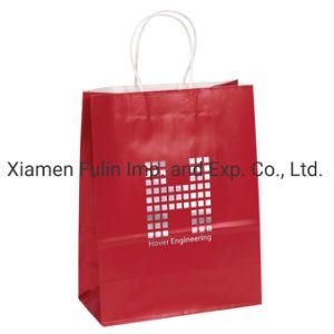 Custom Red Paper Packaging Printed Shopping Carrier Bags