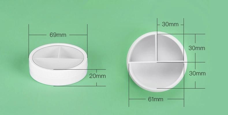 3 Well 3 Hole 3 Color Empty Plastic Case for Concealer Glitter Powder Cosmetic Packaging