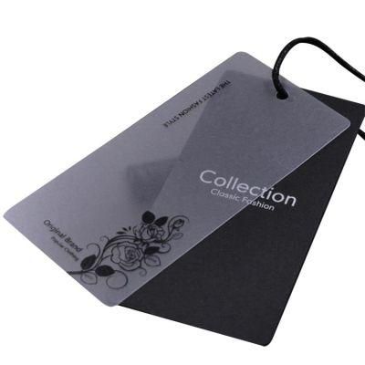 Custom Logo Hot Stamping Special Paper Hand Hang Labels Plastic Tag for Clothing
