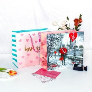 New High-End Handbag Valentine&prime;s Day Series Paper Bag Hot Stamping UV Blister Craft Gift Bag