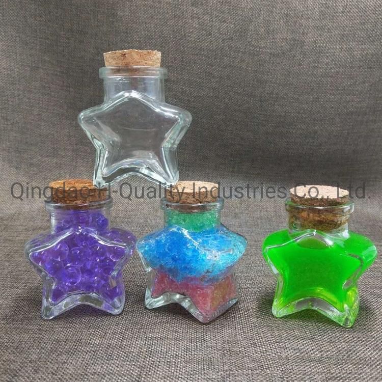 Round Shape Glass Jar Pudding Bottle Empty Star Shape Gift Glass Bottle