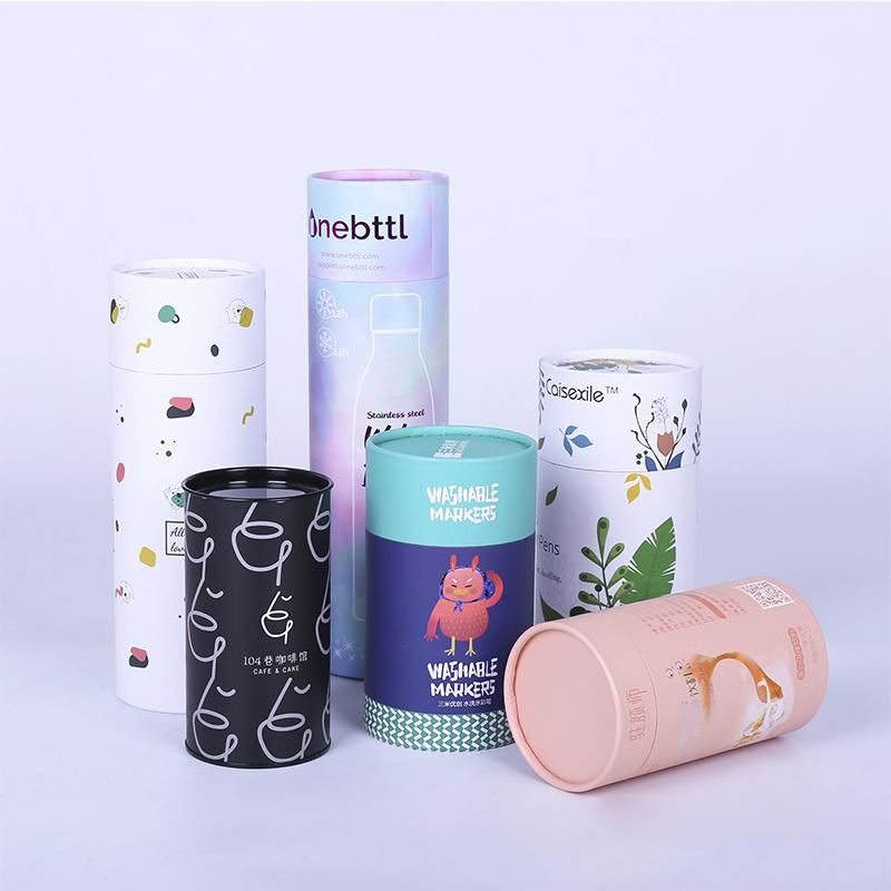 Hot Sale Biodegradable Cardboard Round Tea Lip Balm Hair Essential Oil Kraft Paper Tube for Amazon