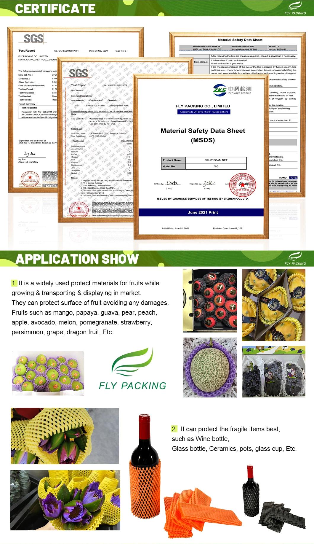 SGS Approval Safety Food Grade Mesh Net Fruit Packaging EPE Foam Wrap Socks Net