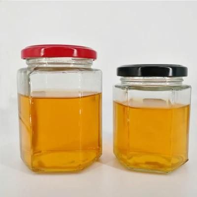 Hexagon Glass Jar 45ml 100ml 180ml 280ml Empty Food Storage Jam Honey Storage Glass Jar for Packaging