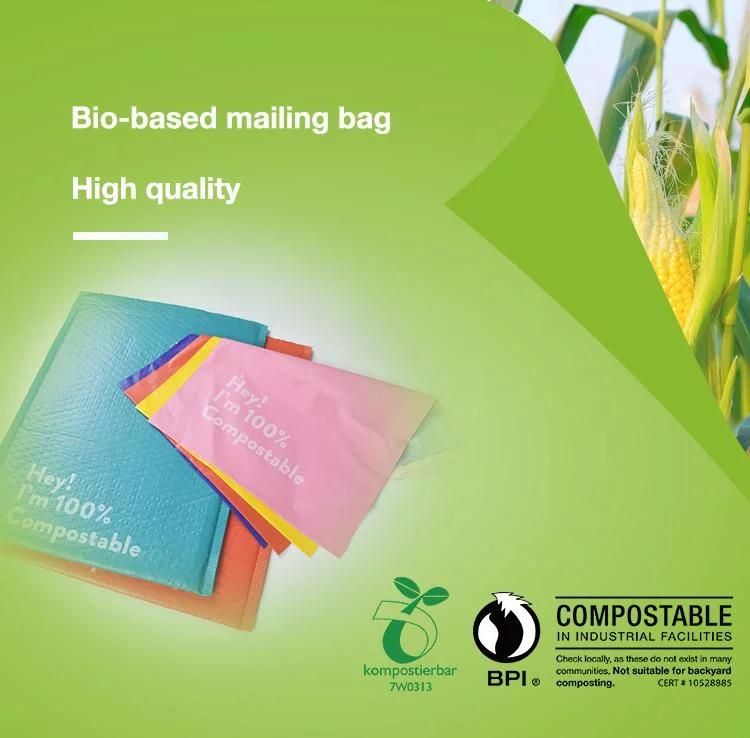 100% Compostable Self Seal Parcel Delivery Mailer Express Shipping Envelope Poly Plastic Biodegradable Courier Mailing Bag for Clothing Gift Packing