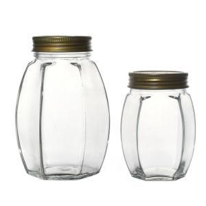 Hot Sale Kitchenware High Quality 300ml 500ml Metal Lid Honey Package Food Glass Jar Manufacturers Kitchen Jars