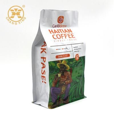 2kg High Quality Factory Price Aluminum Coffee Bag Design Flatbottom Custom Coffee Packaging Bag