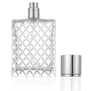 Wholesale 30ml 50ml 100ml Empty Glass Perfume Bottle Clear Transparent Color Black Color Square Shape