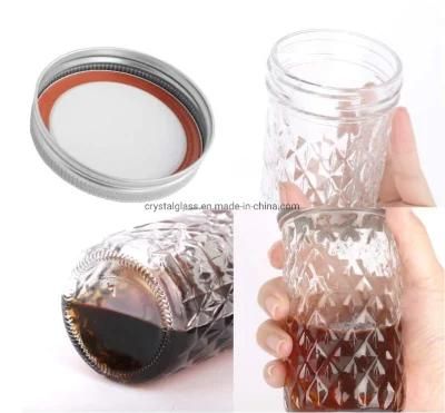 Mason Jelly Jars 8oz Quilted Glass Jar with Lids 8 Ounces