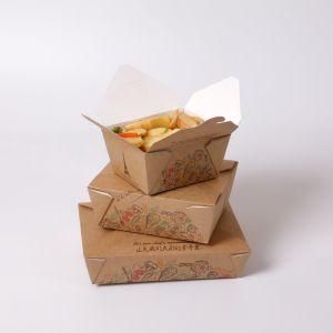 Grease Resistant Foldable Kraft Paper Fast Food Hamburger Salad Bread Cookie Box