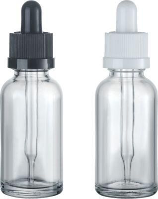 China Cosmetic Custom Color Milliliter Packing Essential Oil Glass Bottle with Dropper Cap