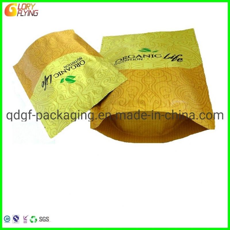 Biodegradable Food Packaging Bags Flat-Bottom Zipper Style of Coffee Bag