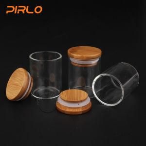 60ml 2oz High Borosilicate Glass Bottle Airtight Food Jar with Bamboo Lid