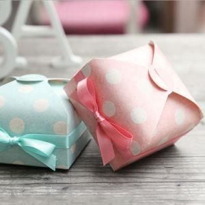 Square Pink DOT Wedding Gift Candy Paper Packaging Box Spot Wholesale Korea Creative Color Box