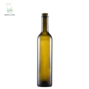 Glass Bottle Factory Flat Glass Bottle Amber Glass Wine Bottle 500ml