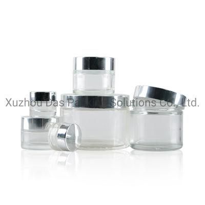5g, 10g, 15g, 30ml, 50ml, 100g, 200ml, 1oz, 2oz, 250g, 500g, 80g Empty Amber Glass Cosmetic Jar Glass Amber Jars Glass with Metal Lid