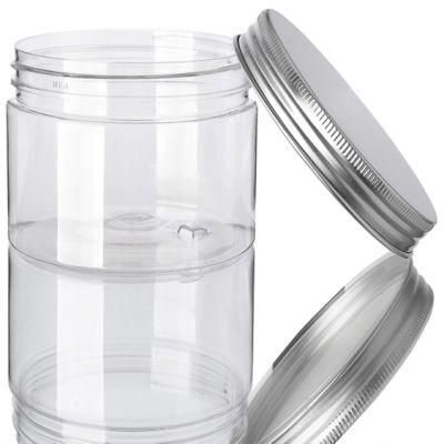 6 Ounce Plastic Jars with Aluminum Lid Leak Proof Clear Containers Jars for Store Liquid, Cosmetic, Cream, 6 PCS