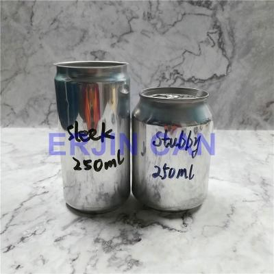 Slim Sleek Slick Standard 250ml 310ml 330ml 355ml 12oz 473ml 16oz 500ml Aluminum Beer Beverage Cans with Pop Easy Open End