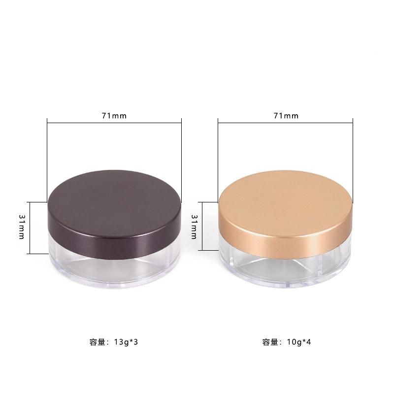 High-Grade Golden Cap Round Loose Powder Eyeshadow Case for Cosmetic Packaging