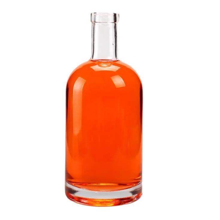 1000ml Round Clear Vodka Whiskey Glass Bottle with Cap