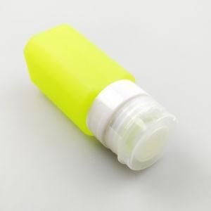 90ml Jumbo Cuboid-Shaped FDA/LFGB Food Grade Silicone Cosmetic Travel Bottles, Yellow