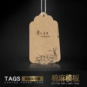 Custom Coated and Linen Material Paper Card Tags Clothing Hang Tags
