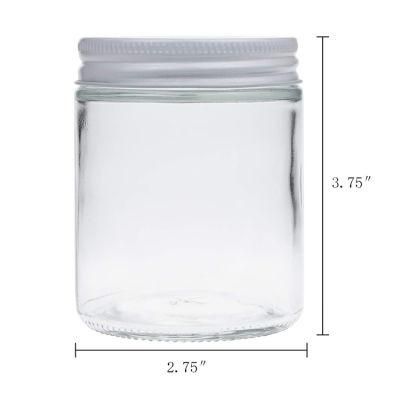 Empty Cylinder Glass Jar 8oz for Body Scrub Butter Jar with Gold Lid
