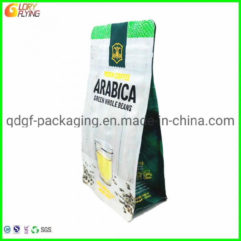 Food Packaging Coffee Bag with Sides Gusset and One-Way Degassing Valve