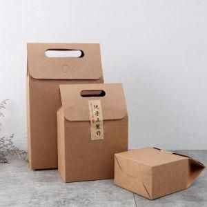 Custom Box Gift Kraft Paper Roof Packaging Box Can Print Logo