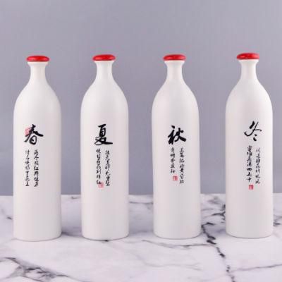 500ml Wine Bottle Custom Decal Printing Handmade Ceramic Bottle