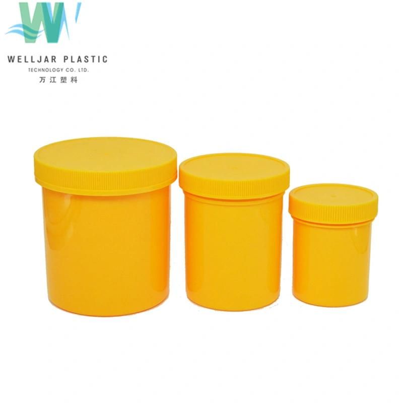 Cosmetic Jar 400g Yellow Round PP Plastic Jar