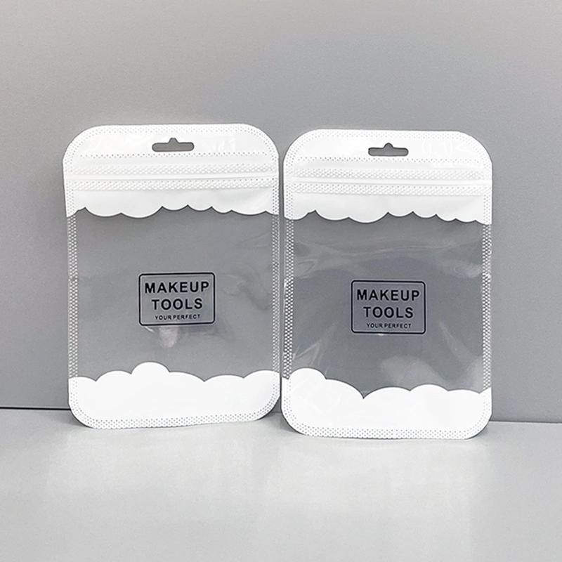 Makeup Tools Transparent White Plastic Packaging Pouch Zipper Bags