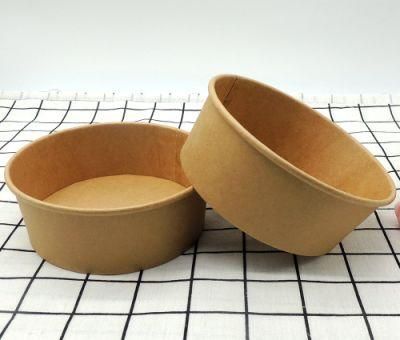 Biodegradable Salad Paper Bowl Food Packing Takeaway Paper Bowl Disposable Kraft Paper Bowl